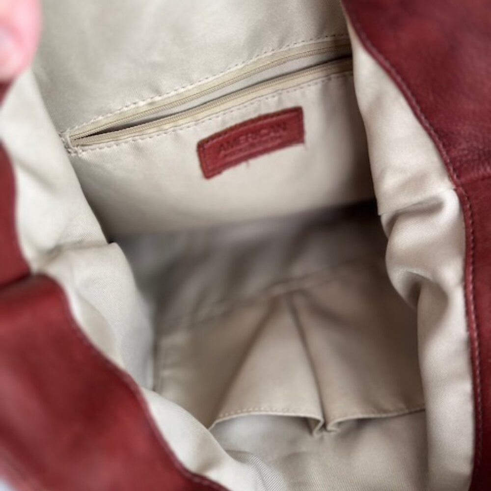 AMERICAN LEATHER CO | Delancy North-South Pebbled Leather Shoulder Bag-EUC - Picture 11 of 15